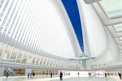 The WTC transportation hub will feature two wing-like sections that will open on September 11 each year to let light shine through a skylight. (Photo: Port Authority of New York & New Jersey and STV Incorporated, via LowerManhattan.info)