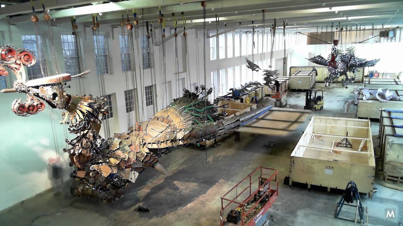 Phoenix construction debris sculpture