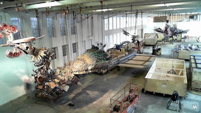 Phoenix construction debris sculpture