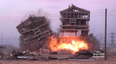 Bakersfield power plant implosion shrapnel