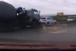cutting off a cement truck