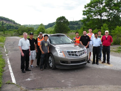 A Cadillac SRX drove itself from Cranberry, Pennsylvania, to the Pittsburgh International Airport on September 4, 2013. This autonomous vehicle is the first of its kind. (Photo: Carnegie Melon University)