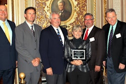 The National Asphalt Pavement Association presented Sen. Barbara Boxer with the Asphalt Legislator of the Year Award today for her work with MAP-21. Attending the presentation were (from left) Russell Snyder, Executive Director of the California Asphalt Pavement Association; Frank Coakley, Vice President, and Don Daley III, CEO of DIII Transport; National Asphalt Pavement Association Chairman John Keating, President and COO East Oldcastle Materials Group; Senator Barbara Boxer; Brian Handshoe, Vice President of Operations for Kenco Engineering; Mike Acott, National Asphalt Pavement Association President; and Len Nawrocki, Director of Marketing, Southwest, Valero Marketing & Supply.