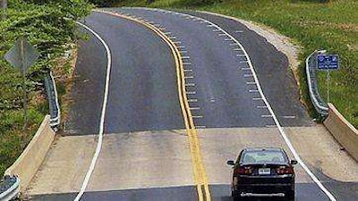 In the coming months, South Florida will begin testing a new technique to slow drivers. The technique, which involves spacing white lines at gradually closer intervals, has been tested other states such as Virginia (pictured) and Kansas. (Photo: Virginia Transportation Research Council, via the Sun-Sentinal)