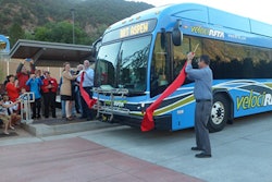 Federal Transit Administration officials gathered with the Roaring Forks Valley community to celebrate the opening of the first rural BRT line in the nation. (Photo: FTA)