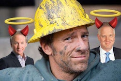 Photo illustration of Mike Rowe with TV personalities Bill Maher (left) and Glenn Beck (right). Credit: The Real Mike Rowe Facebook page