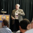 Joe Schlabach of Deister Machine Co. in Fort Wayne, Indiana, hosts an educational session at ConExpo-ConAgg 2011.