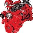 Similar to a diesel engine but with spark plugs, the Cummins ISL G engine runs on natural gas fuel.