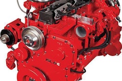 Similar to a diesel engine but with spark plugs, the Cummins ISL G engine runs on natural gas fuel.