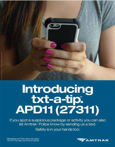 AMTRAK POLICE DEPARTMENT TXT-A-TIP