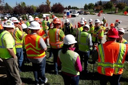 A crowd gathers for an open house tour of the Highlands Ranch concrete preservation project. (Photo: Courtesy of International Grooving and Grinding Association/Douglas County Department of Public Works Engineering)