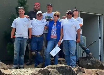 Terry Sims of the Garden Artist in Boise, Idaho, and her crew.