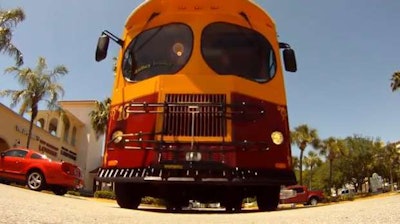 The 10th trolley in the Jolley Trolley fleet carries passengers around Clearwater, Florida.