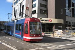 A modern streetcar in Cincinnati
