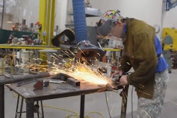 A welder working inside the Macy’s Thanksgiving Day Parade studio. Credit: Bill Delano/USA Today