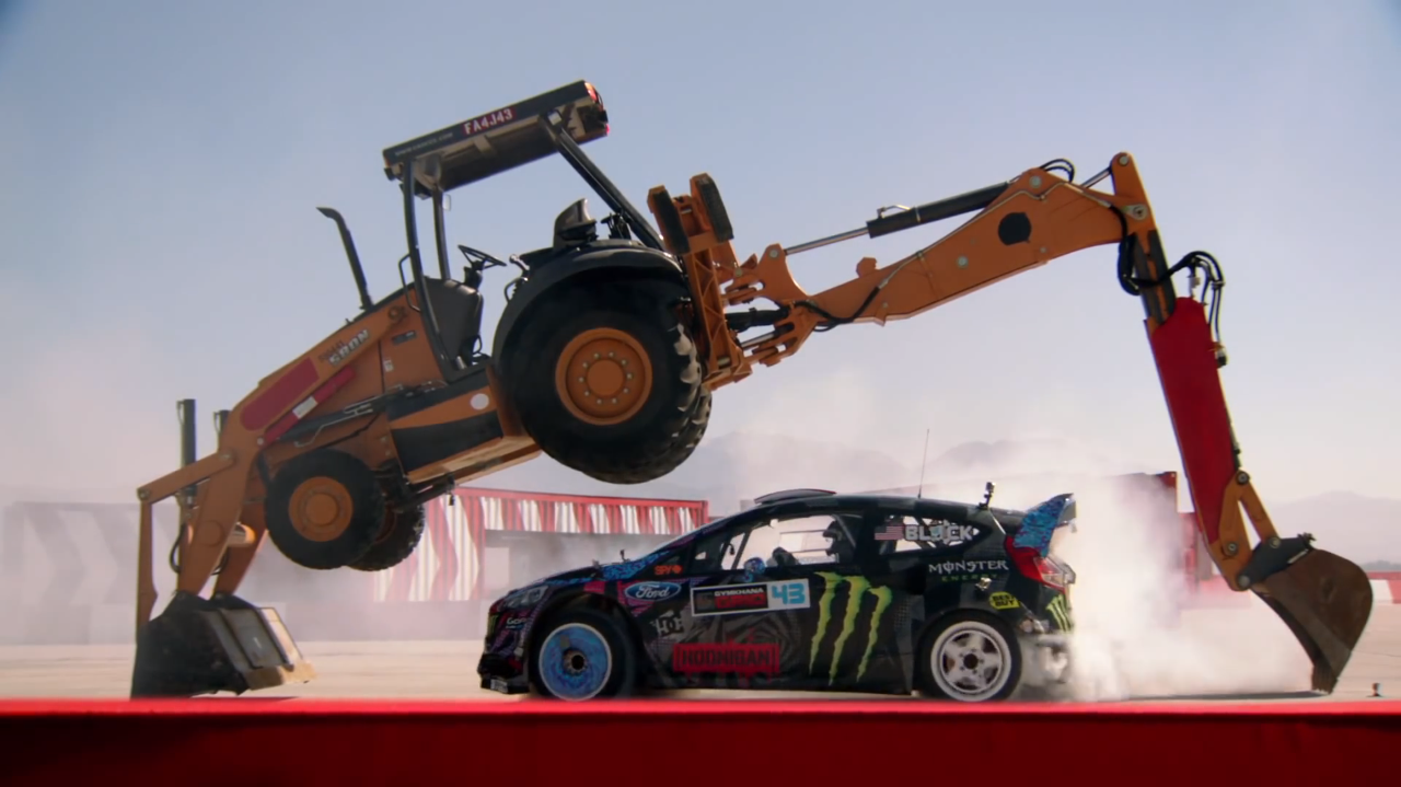 Gymkhana Ken Block wheel loader race car