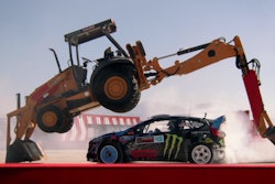 Gymkhana Ken Block wheel loader race car