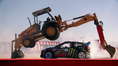 Gymkhana Ken Block wheel loader race car