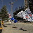 Topping off Ceremony Lambeau Field Expansion Christmas tree construction crews