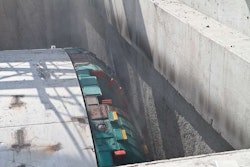 Bertha isn’t exactly incapable of going through solid objects. Here, she starts her 2-mile journey by chewing through a wall in July. Credit: WSDOT Flickr
