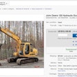A look at an eBay auction page featuring a John Deere excavator from Bidadoo.
