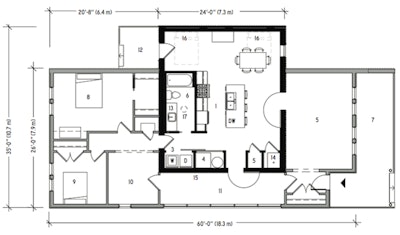 The tornado-proof core can be seen outlined by the darker lines. Credit: Q4 Architects