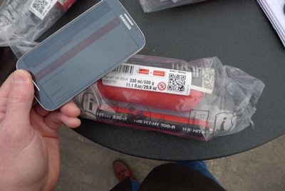 Hilti product support QR code smartphone