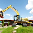 The Spindizzy, an excavator-based ride at one of the Diggerland parks in the UK.
