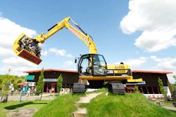 The Spindizzy, an excavator-based ride at one of the Diggerland parks in the UK.