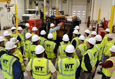 A safety meeting at Whiting-Turner. Credit: Whiting-Turner