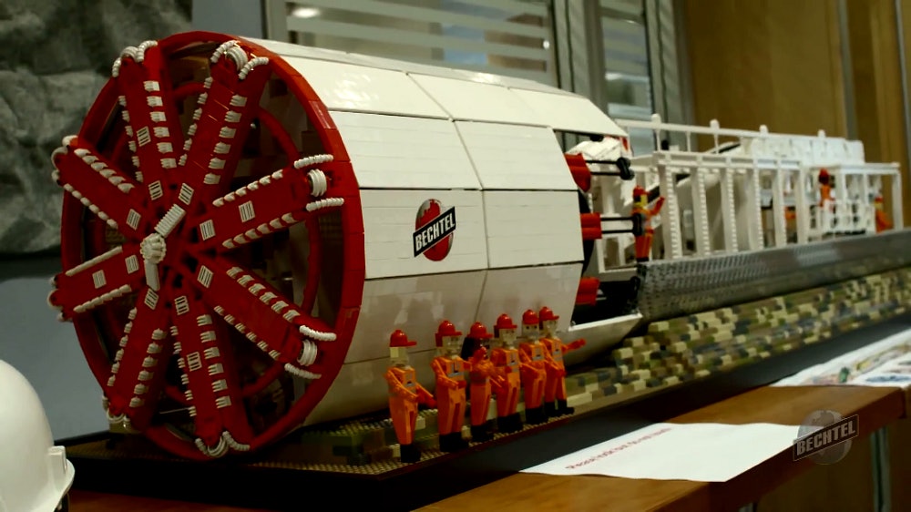 Baby Bertha Bechtel builds mini tunnel boring machine using 50 000 Legos