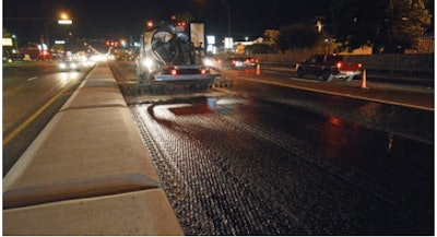On mill-and-fill project on busy Florida A1A/528 on Merritt Island, Trackless Tack from Blacklidge Emulsions is placed in advance of overlay.