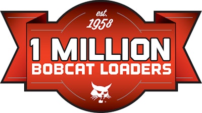 Bobcat Company is celebrating its one millionth loader via social media channels including Facebook, Twitter, LinkedIn, Google Plus, Flickr and YouTube, and has developed a badge users can post to their profile. (Photo courtesy of Bobcat)