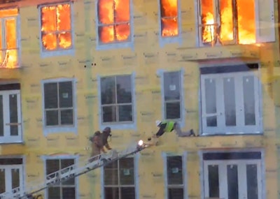 Houston construction worker rescued from fire
