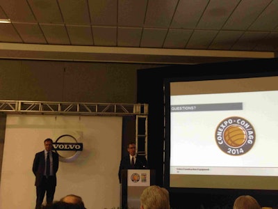 Volvo President Martin Weissburg discusses recent results and transactions at a press conference on March 5 in Las Vegas.