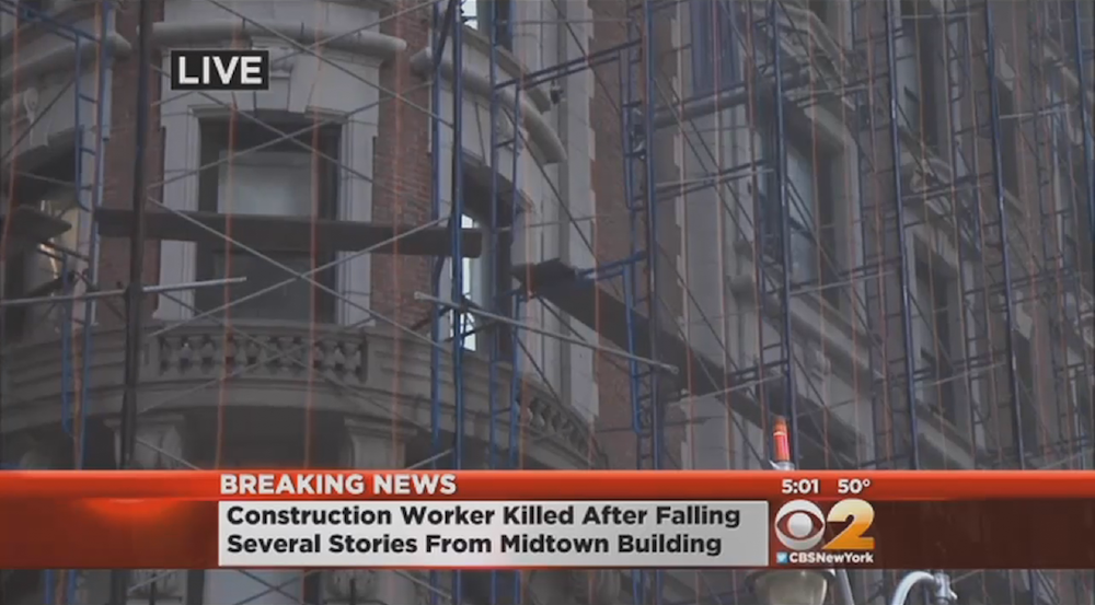 Construction worker fall NYC