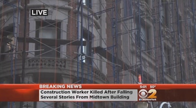 Construction worker fall NYC