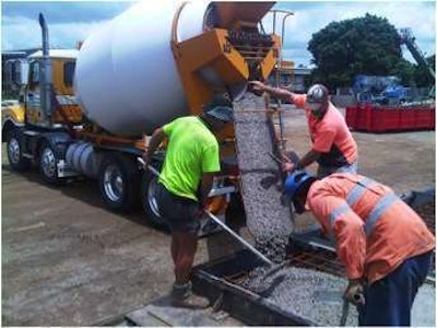 Wagners Earth Friendly Concrete being poured.