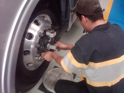 Advanced systems can be installed on each trailer tire to monitor pressure. Some systems also can keep tires properly inflated while driving. (Photo courtesy of Ervin Equipment)