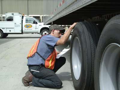 A preventative maintenance program that involves inspecting wheels, tires and duals on a regular basis can help reduce the risk of costly blowouts and downtime. (Photo courtesy of Ervin Equipment)