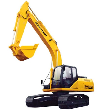 The Sumitomo SH-240 has an operating weight of 27 tons.