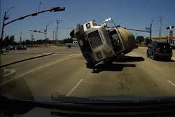 cement truck head-on dash cam