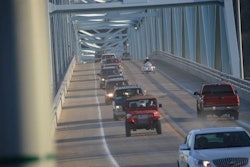 The first vehicles traveled across the new Milton-Madison Bridge on Thursday shortly after the span opened at 7:20 p.m. (Photo credit: Milton-Madison Bridge Project)