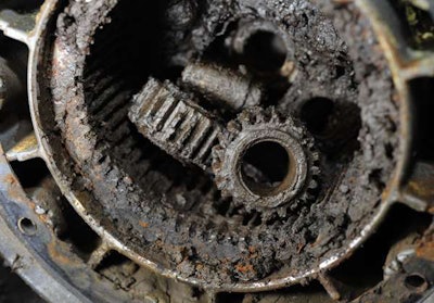 Some winches that have been operated while submerged and have gearsets that are packed full of a clay-like mixture of muddy water and grease, making gear movement sluggish and promoting corrosion.