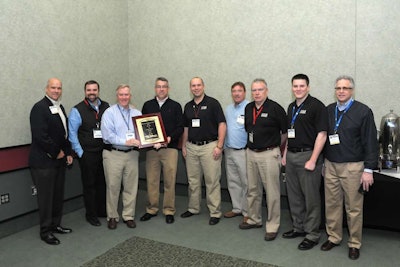Representatives from Hale Trailer Brake & Wheel accept Talbert Manufacturing’s 2013 Top Dealer award.