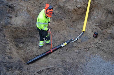 HammerHead’s 5.125-inch Catamount reciprocating head piercing tool in use on a jobsite.