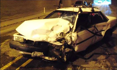 A 19-year-old man who held his breath while driving through a tunnel on Highway 26 in Oregon fainted and caused a three-vehicle crash Sunday afternoon, state police said. (Photo credit: Oregon State Police)