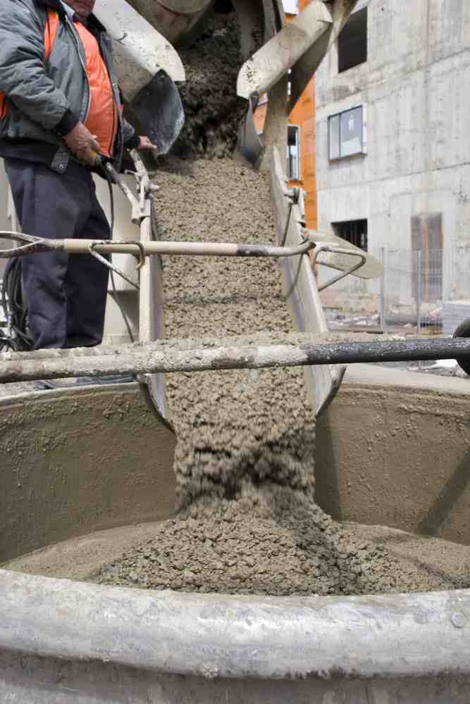 pouring concrete