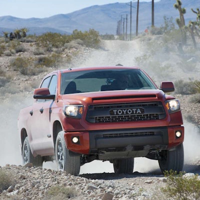 Toyota offers a special off-road package for 2015 Tundra, Tacoma and 4Runner 4x4s targeted for use in demanding conditions: The TRD Pro off-road package.