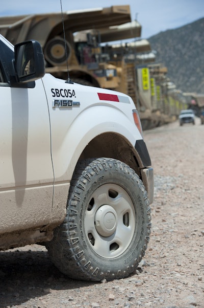 Tires rarely last more than 8,000 miles when subjected to the working conditions at the Barrick Cortez gold mine.